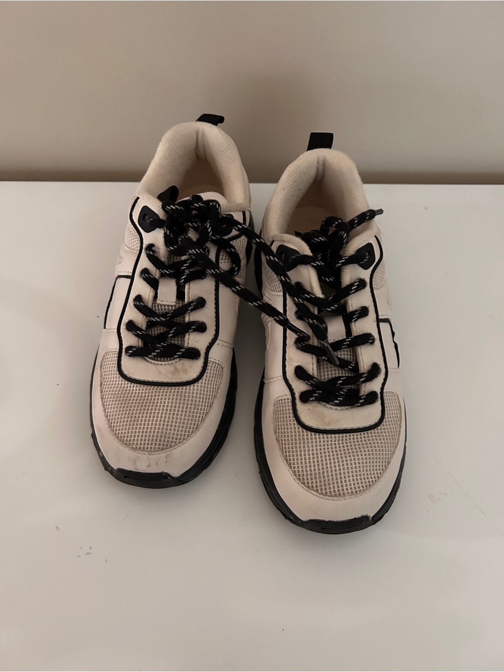 Zara Chunky Sneaker in Cream and Black